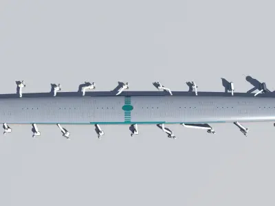 Dubai international airport terminal 3 Low-poly 3D model