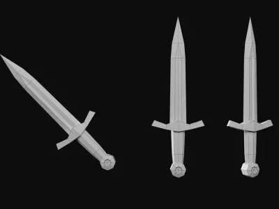 03 Knights Dagger  Free low-poly 3D model