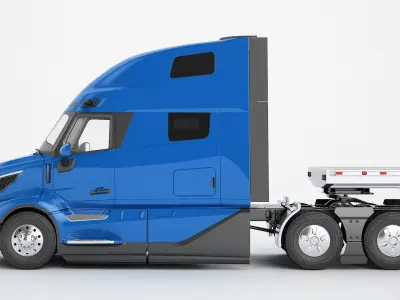 Semi Truck Generic Flat Trailer 02 3D model