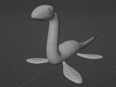 elasmosaurus cute 3D model 3D model