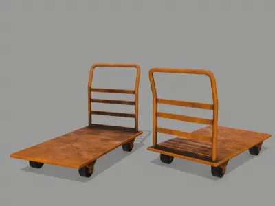 Trolley hand truck Low-poly 3D model 2