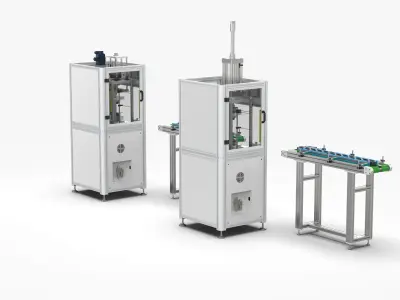 Automatic Plastic Packaging Motor Press Fitting Line 3D model