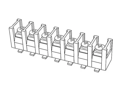 Barrier Type Terminal Block 3D model
