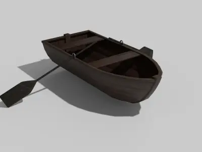 Wood Boat 3D model by neyova