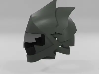 Sci-fi green plate helmet Low-poly 3D model