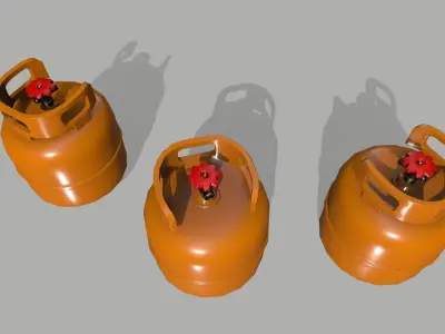 Propane Tank Low-poly 3D model 11