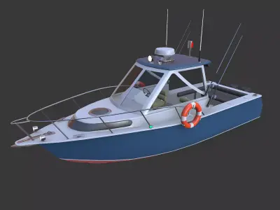 Fishing Boat 07 Low-poly PBR Low-poly 3D model