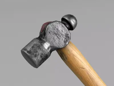 Ball Peen Hammer Low-poly 3D model