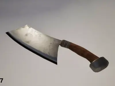 Iron Cleaver - Game Ready PBR Tool  Weapon Prop Low-poly 3D model