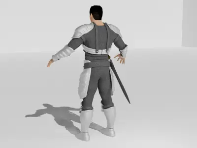 Medieval Warrior 3D Character Low-poly 3D model