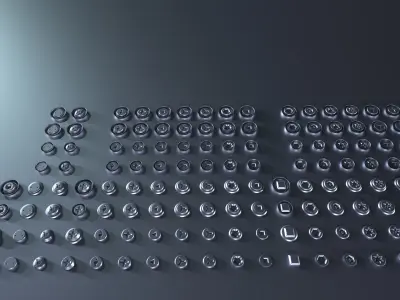 Bolts kit collection Nuts and Screws heads kit Low-poly 3D model