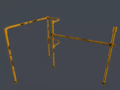 Modular Handrails 3D Model Low-poly 3D model