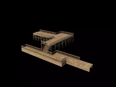Wooden Walkway  3D model
