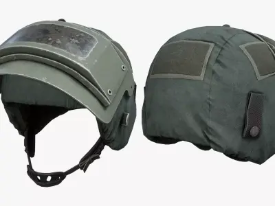 Helmet Low-poly 3D model 10