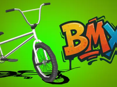 Stylized BMX Bike  - Lowpoly and Optimized Low-poly 3D model