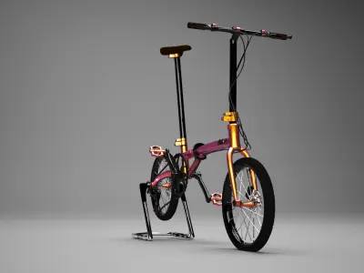Folding bike for the city  Low-poly 3D model