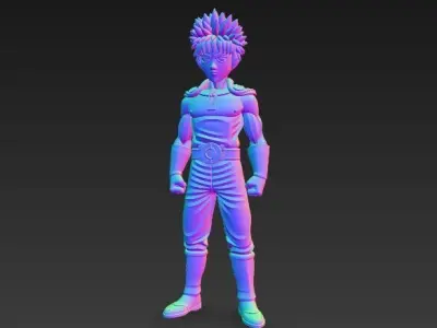 Cybernetic Warrior  Powerful Anime Character 3D Print Model 3D model