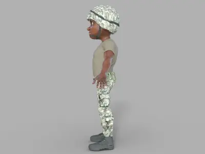 3D Cartoon Soldier 3D model