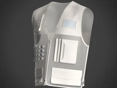 Active men gilet jacket 3D model clothes for character 3D model