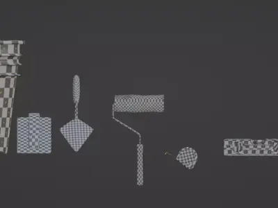 Hand tools Collection Low poly Free low-poly 3D model