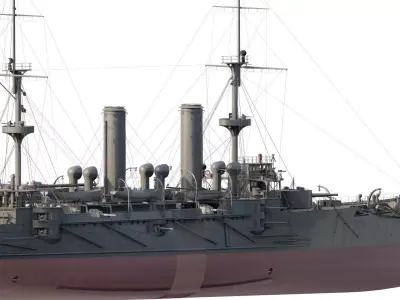 LATE 1800S JAPAN NAVY ARMORED CRUISER 3D model