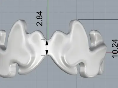Butterfly eternity ring 17 size 3D print model