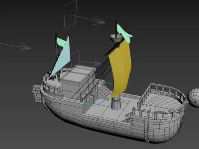 One piece Ship Low-poly 3D model