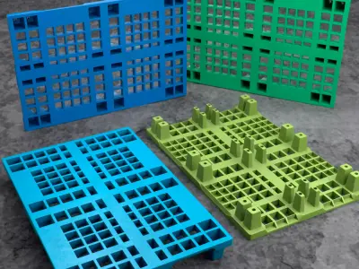 Plastic pallet 02 Low-poly 3D model