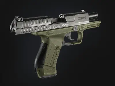 Game Ready Walther P99 handgun Low-poly 3D model