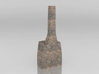 Medieval Brick Furnace Low-poly 3D model