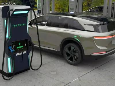 Lucid Gravity Electric SUV with Ultrafast EV Boost Charger 3D model