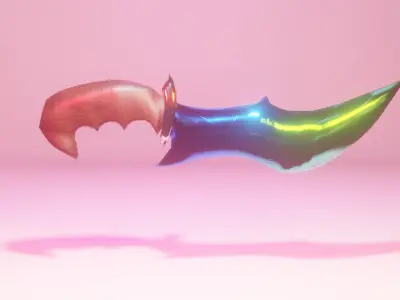 Steel Dagger knife Low-poly 3D model