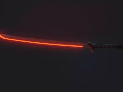 Cyberpunk Katana Free low-poly 3D model purchase