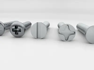 Screws and Bolts Low-poly 3D model