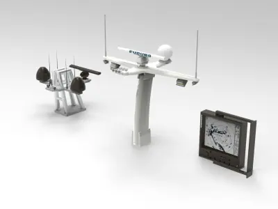 Marine radar 3D model