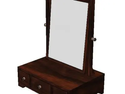 Antique dressing table mirror Low-poly 3D model
