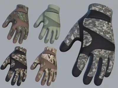 Gloves 02 Low-poly 3D model