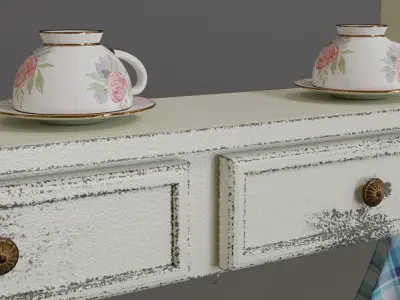 Plate Rack Shubby Chic 3D model