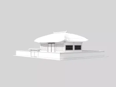 Korean Traditional Hanok House - Weathered PBR Low Poly 3D Model Low-poly 3D model