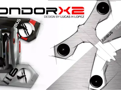 Kondor Airbus Drone Low-poly 3D model