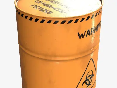 Radioactive Waste Barrel model Low-poly 3D model