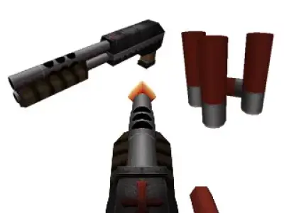 Super Low Poly Shotgun Pack Low-poly 3D model