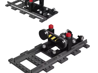Train Lego Construction Stoping 3D model