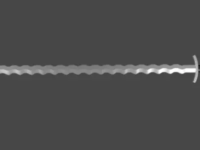 Flamberge sword with Caroling handle Low-poly 3D model