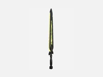 SciFi Sword B05 Black Yellow - Sci Fi Weapon Design Low-poly 3D model