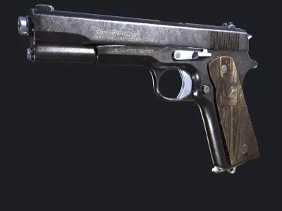 Colt 1911 Low-poly 3D model 6