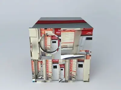 Pharmacy box with stripes Free 3D model