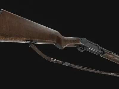Japanese Shotgun Low-poly 3D model