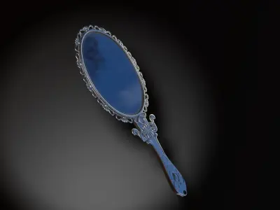 Medieval Handheld Mirror Low-poly 3D model