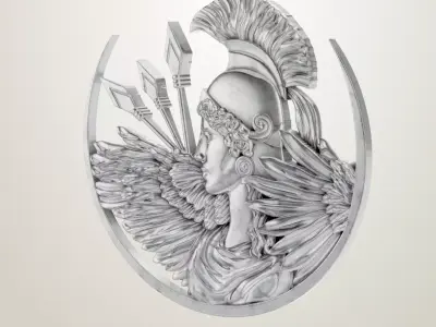 Spartan Art Nouveau brooch pin Large brooch Antique pin  3D print model